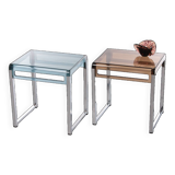 Tables d'appoint vintage en plexiglas Marc Berthier - Set de 2, 1960