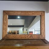 Large wall mirror in carved wood – handcrafted work