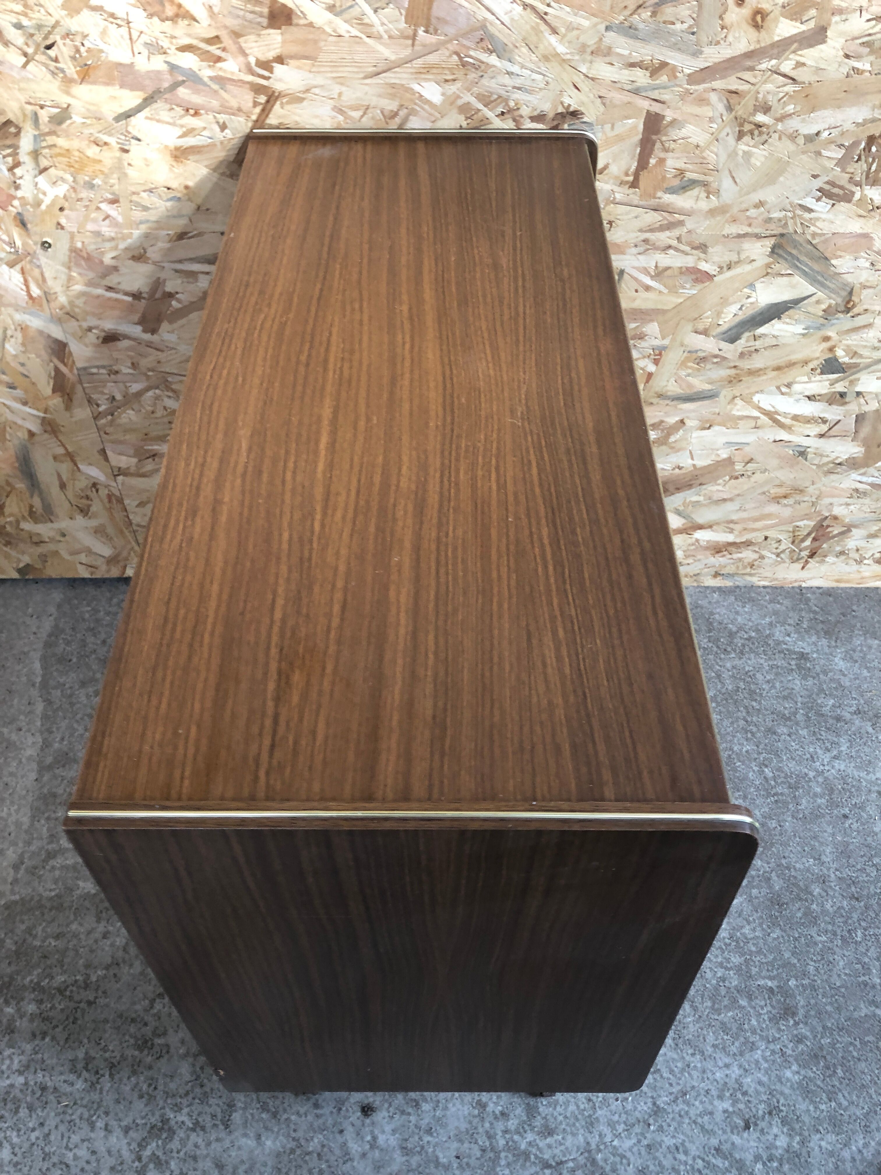 Prinz wooden hifi unit with padded interior door & vintage audio glass