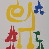 Joan MIRO: A surrealist mother and children, signed lithograph