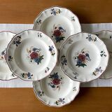 6 large antique deep plates in Sarreguemines earthenware