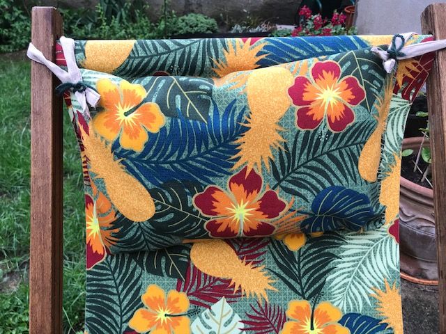 Former Chilean lounge chair deckchair wood and canvas 1930s/1940s