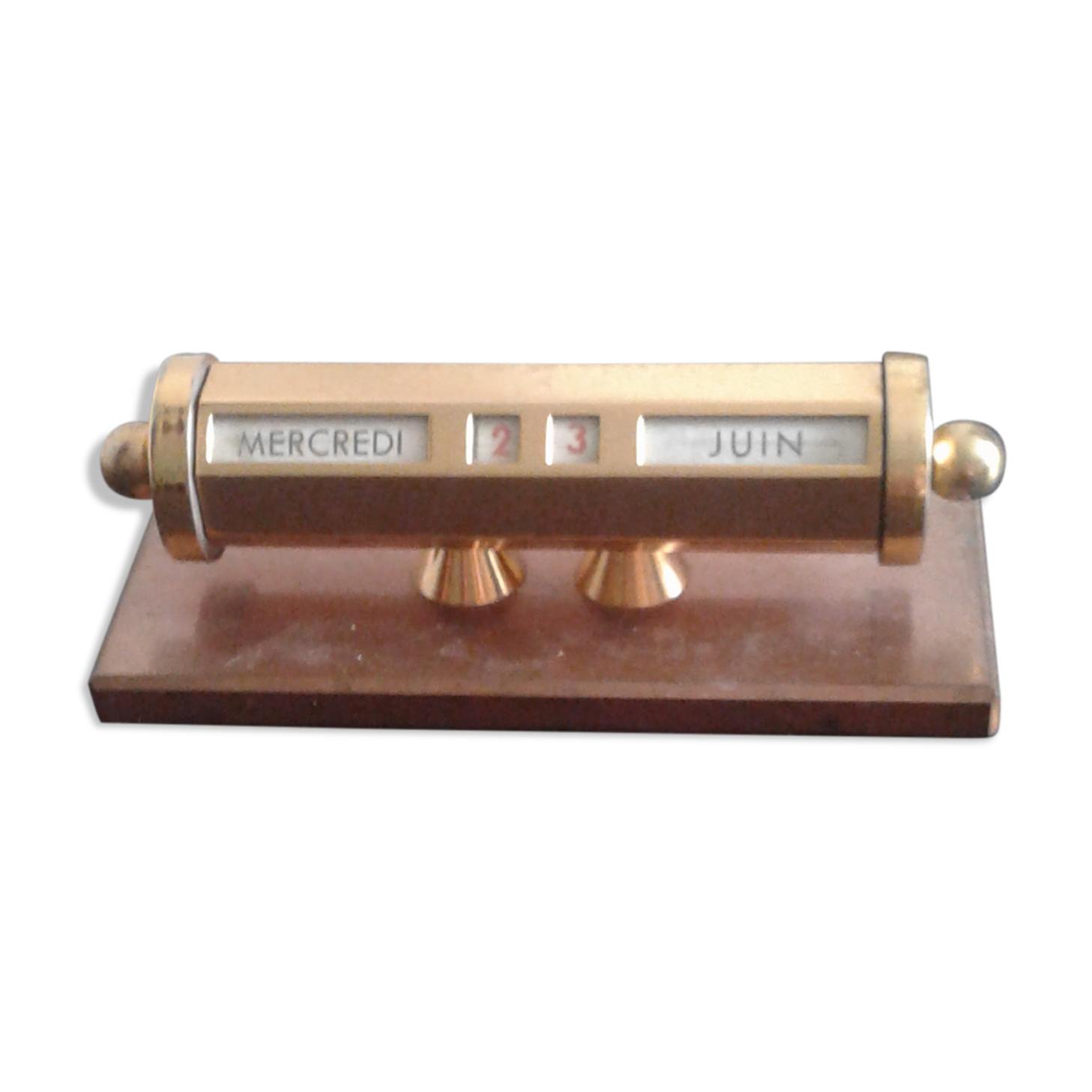 Ancient brass turnstile calendar