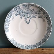 Saint Amand plate by Lebacqz & Bouchart, Colombier decoration, early 20th century