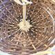 Display 2-tiered structure patinated metal rattan baskets