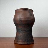 Carafe Vase de Pottery de Studio Allemand Brutaliste Mid-Century Modern par Gerhard Liebenthron, 1974