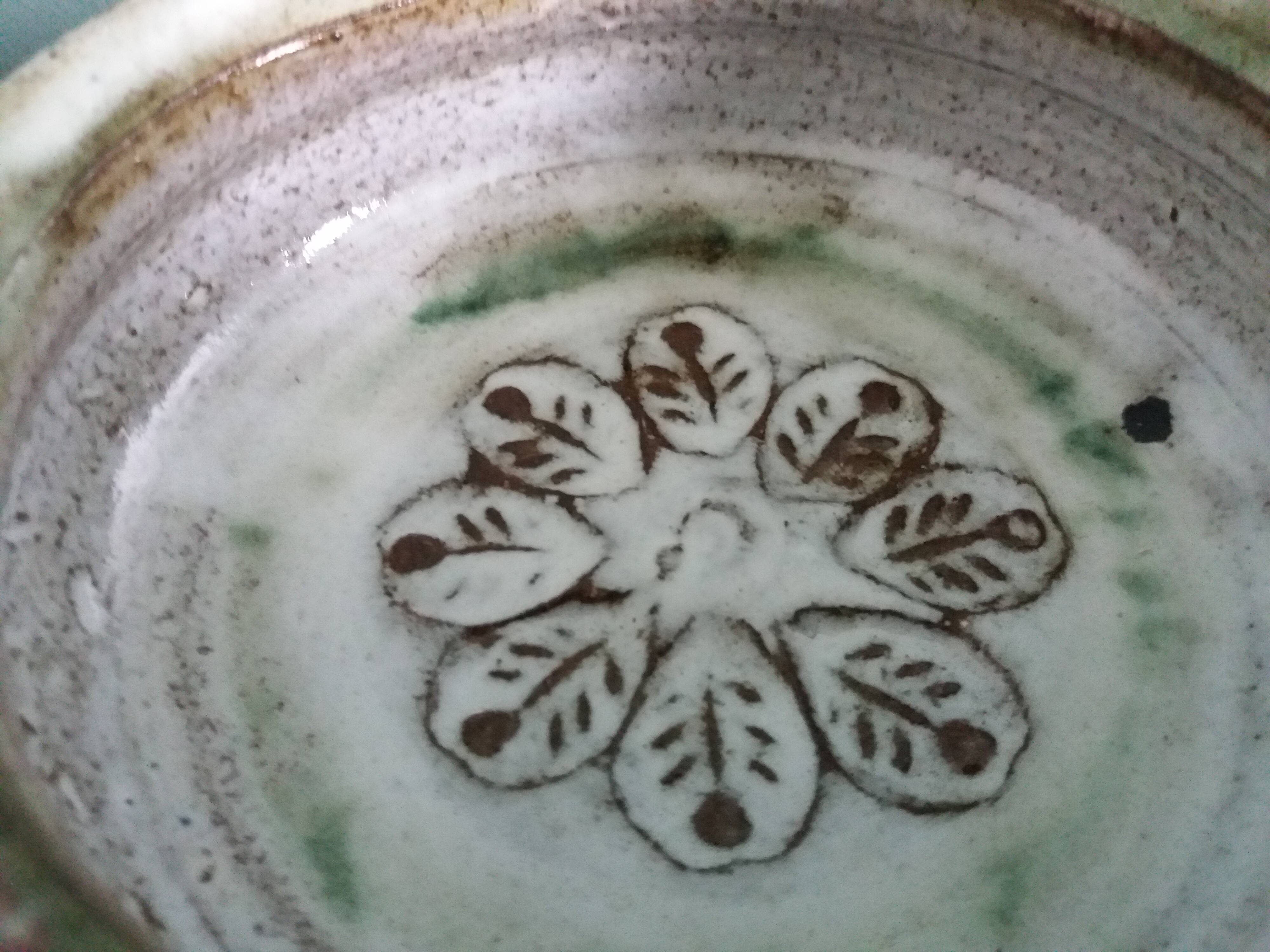 Stoneware sauce pot signed Thiry in Vallauris