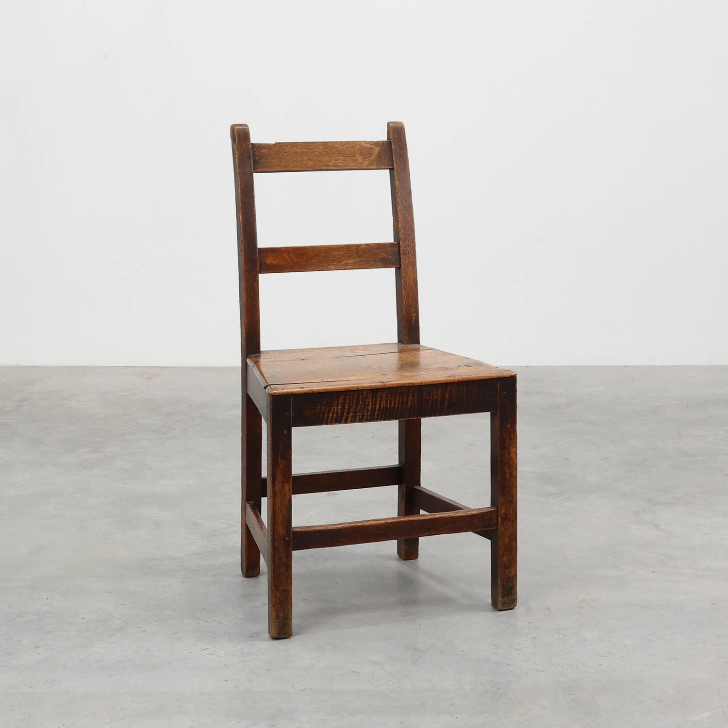 Antique oak late 19th century oak side chair, Belgium