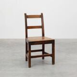 Antique oak late 19th century oak side chair, Belgium