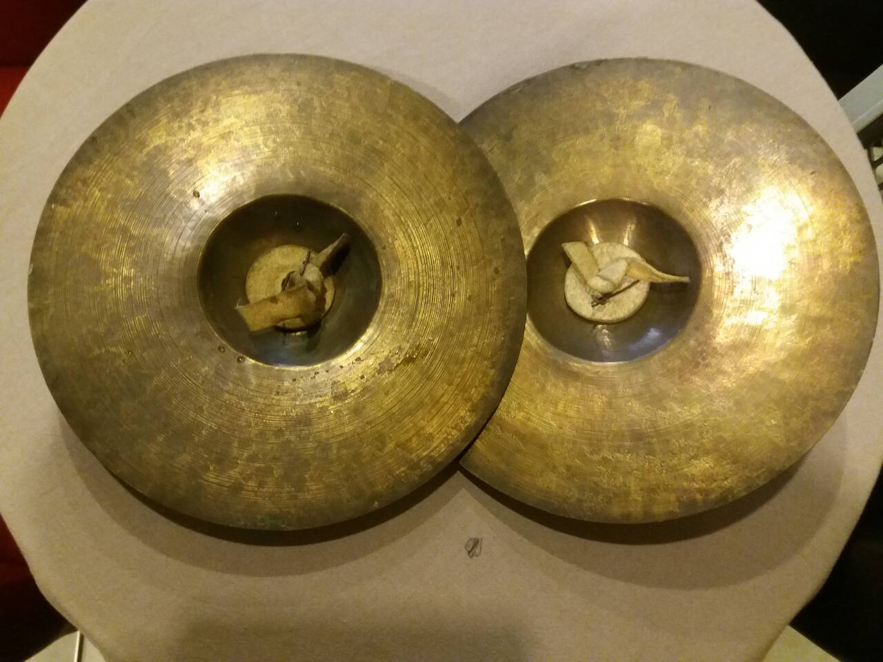 Pair of brass cymbals