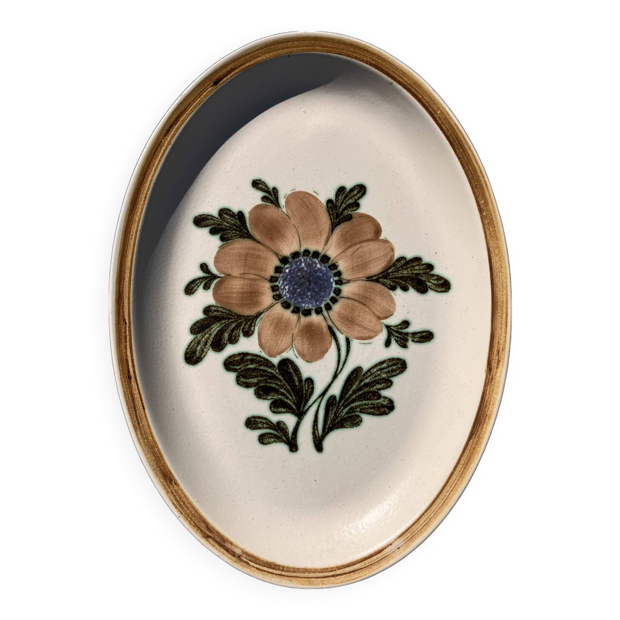 Large oval floral Gien dish