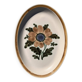 Grand plat ovale fleuri Gien