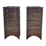 Pair of English oak chiffoniers from the 1930s