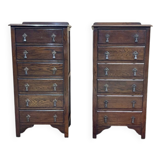 Pair of English oak chiffoniers from the 1930s