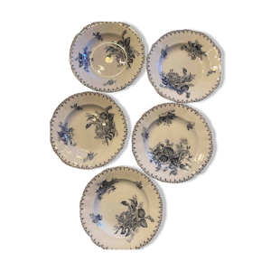 Lot 5 assiettes creuses Sarreguemines