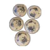 Set of 5 Sarreguemines soup plates FLORE model
