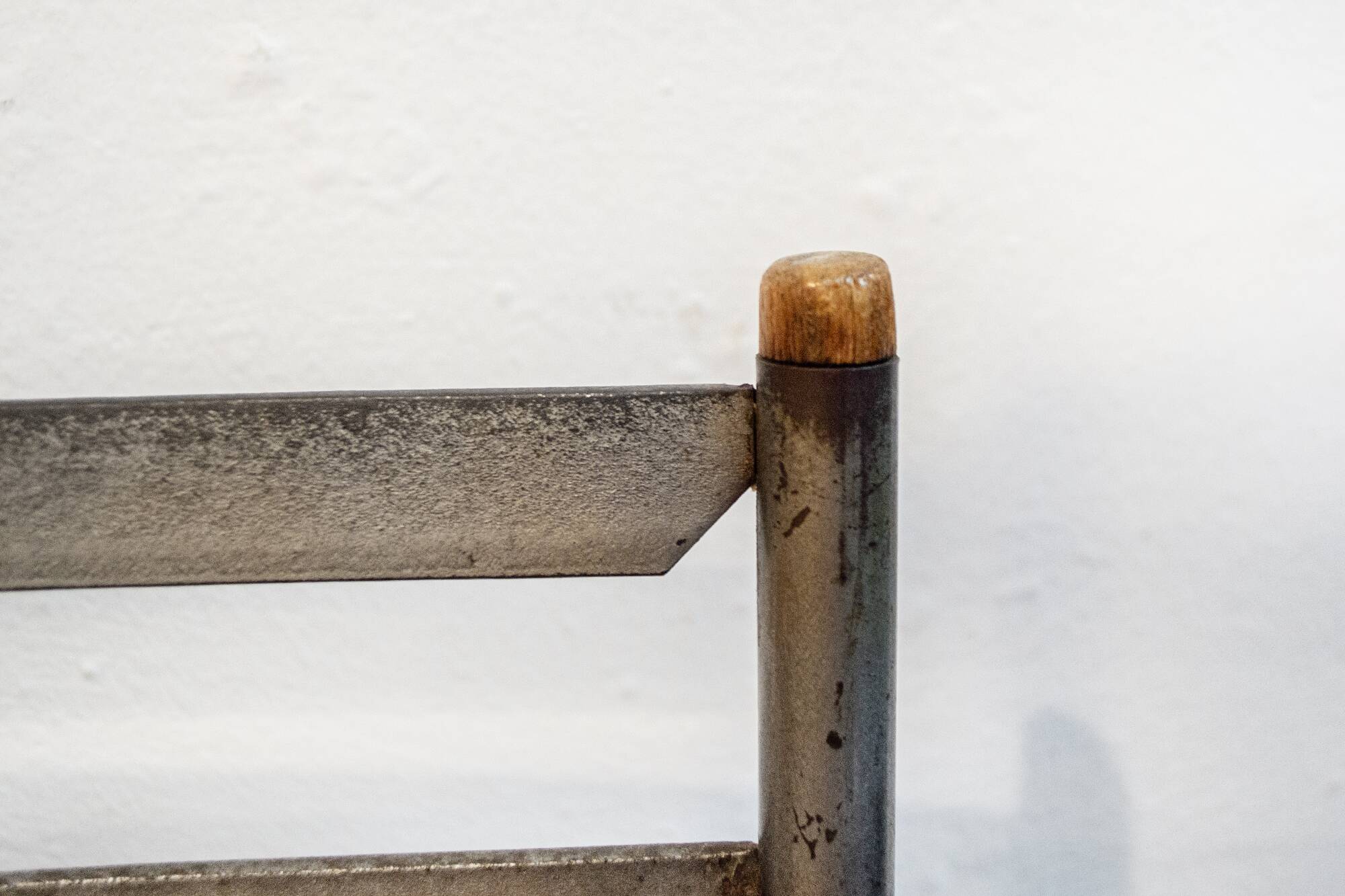 Iron and leather chairs Italy 1960s