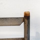 Chaises en fer et en cuir Italie 1960