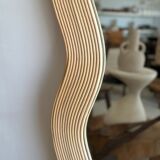 Zigzag rattan foot mirror H:182cm