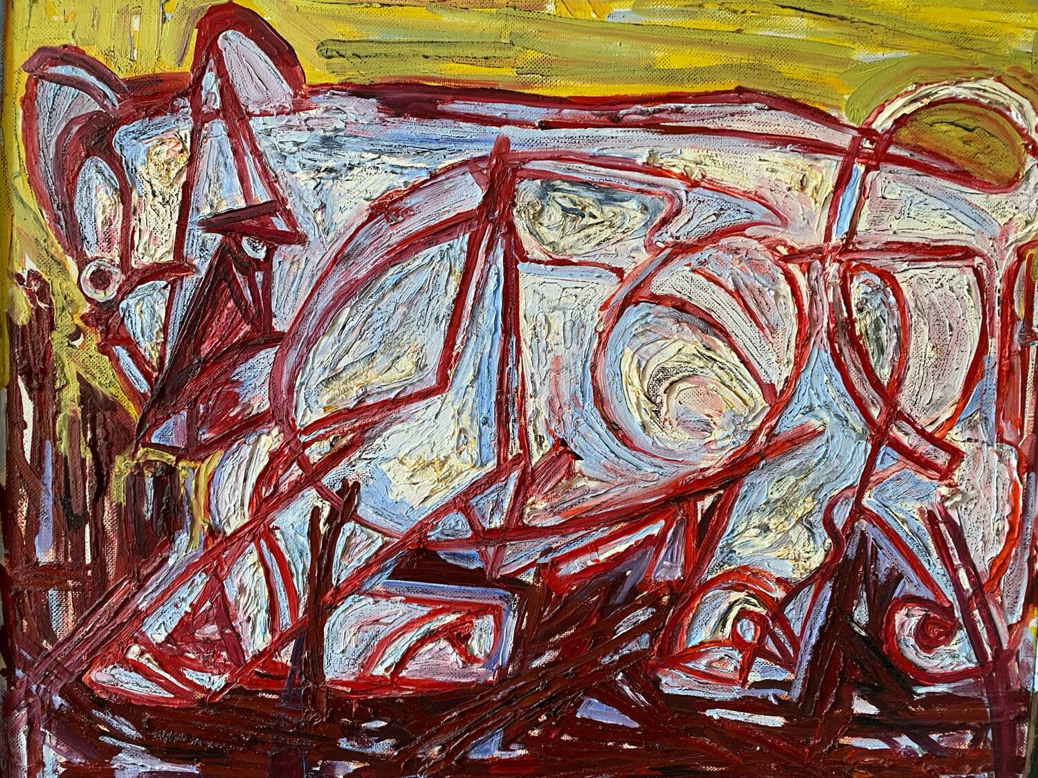 Russian abstract painting from 1990