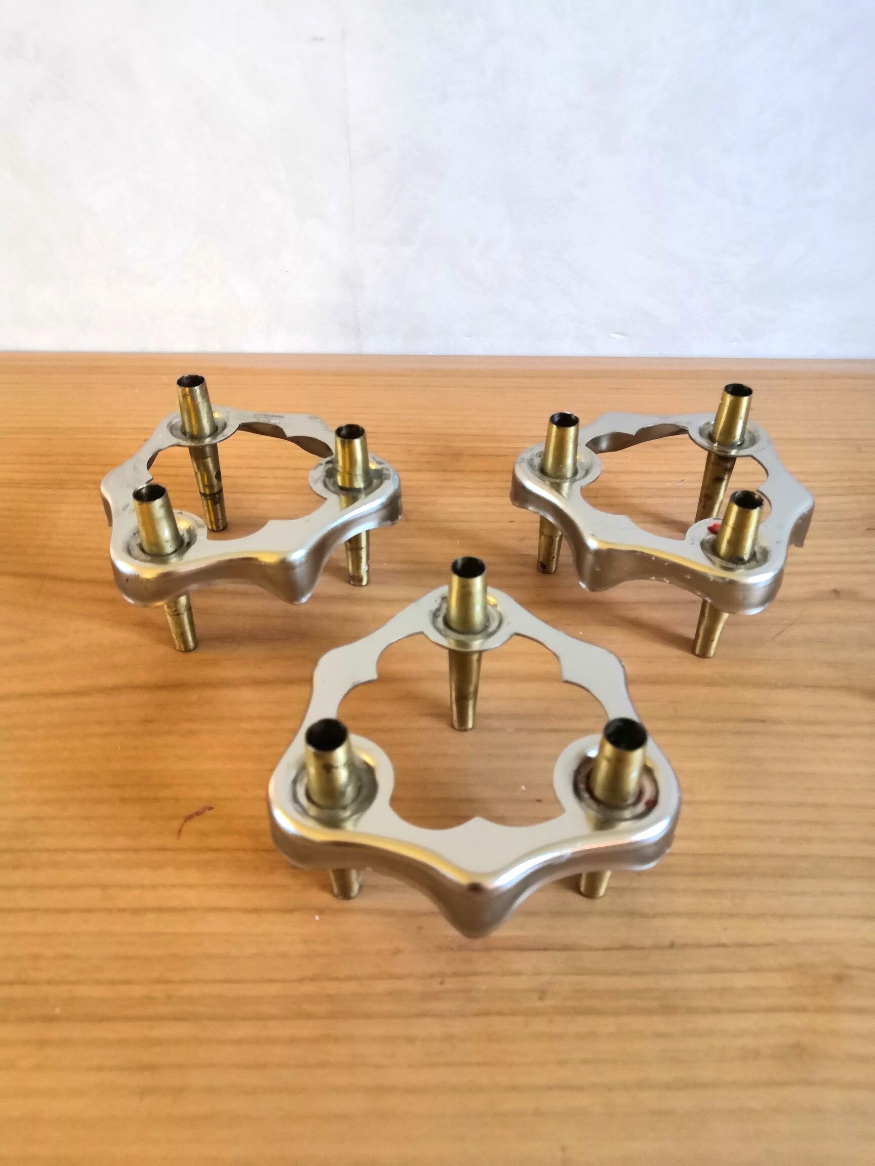 3 bougeoirs design années 70