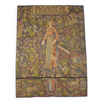 Hand-woven aubusson wall tapestry: Queen of the Amazons Penthesilea