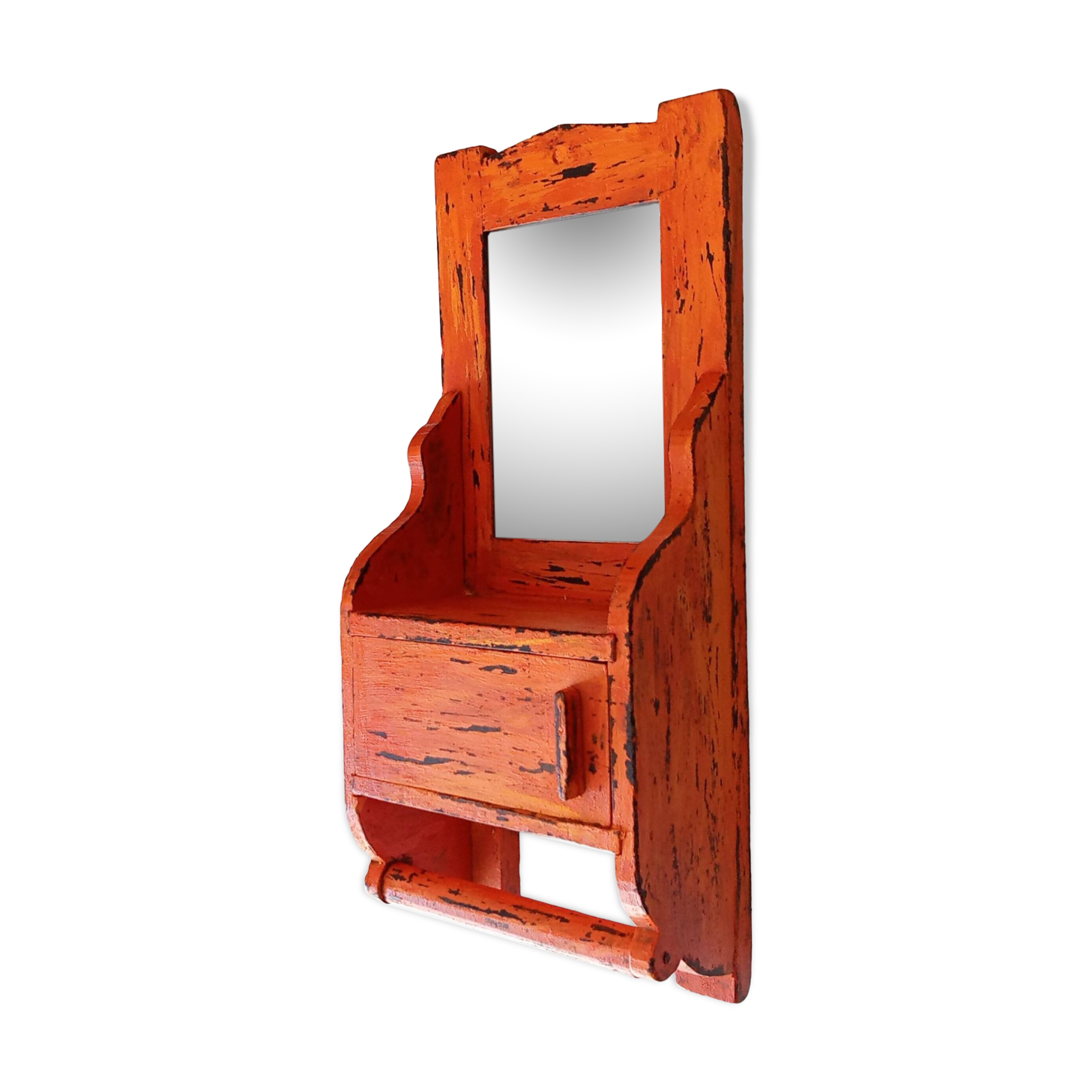 Vintage teak barber mirror 50s