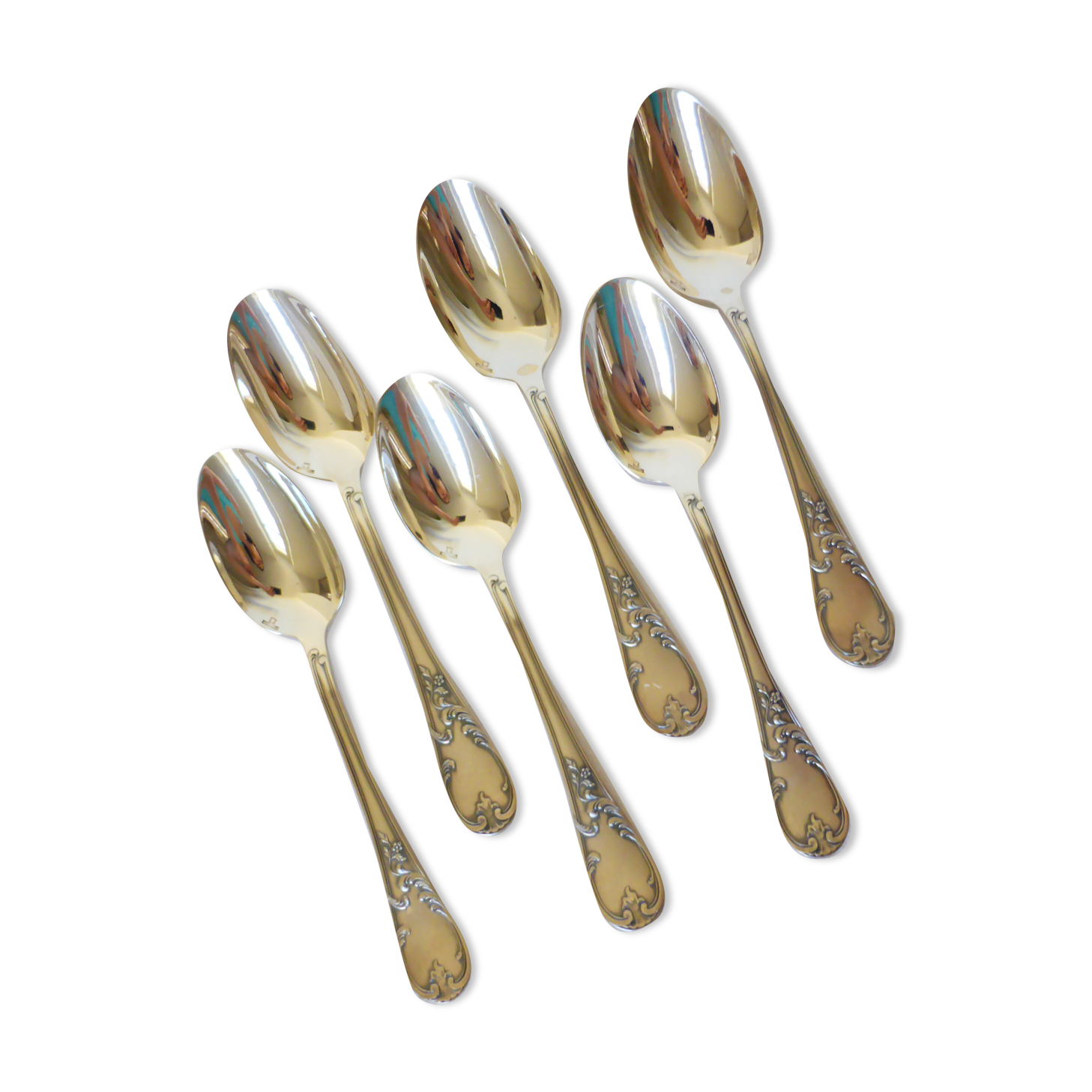 6 vintage silver metal tablespoons 2106265