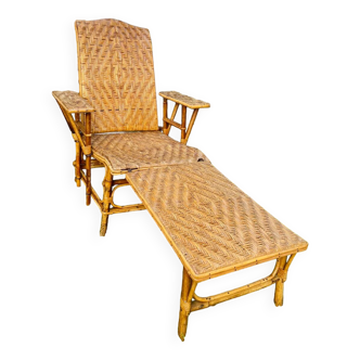Rattan chaise longue. 1910