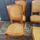 Six chaises Art Déco , années 60 hêtre et cannage
