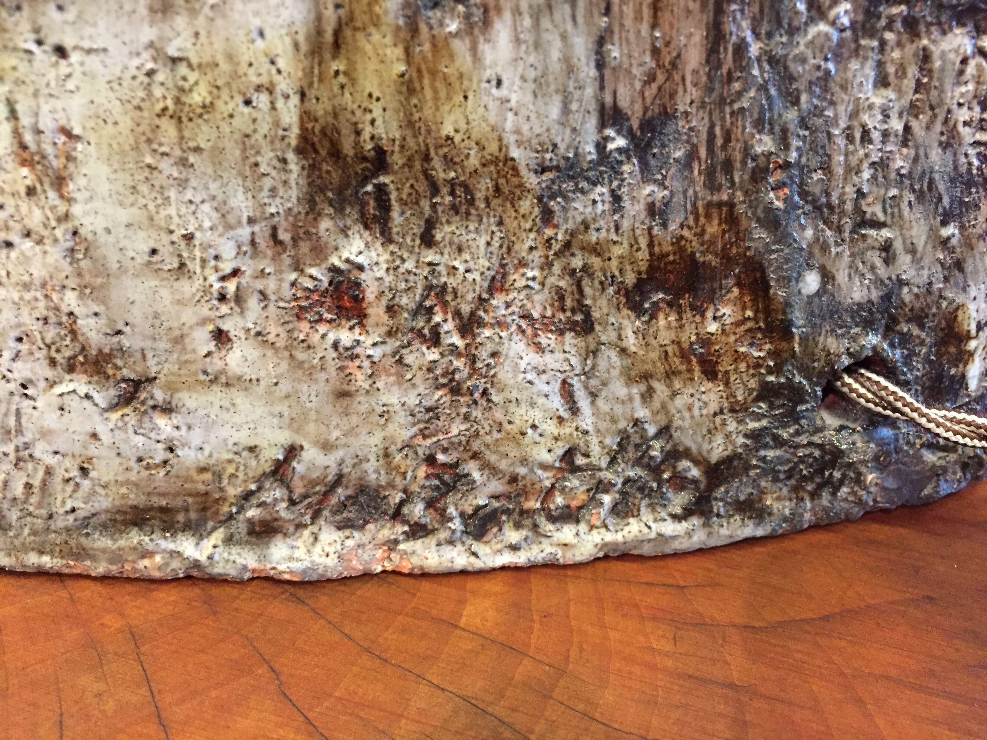 Large glazed ceramic anthropomorphic vase mounted in lamp 1970