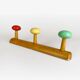 Wooden coat rack with multi-colored balls from the 60s