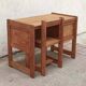 Desk and chair in brutalist style, sled legs, 1970s.