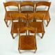 Set of 6 Maison Regain Chairs - Solid Elm and Fawn Leather - Circa 70
