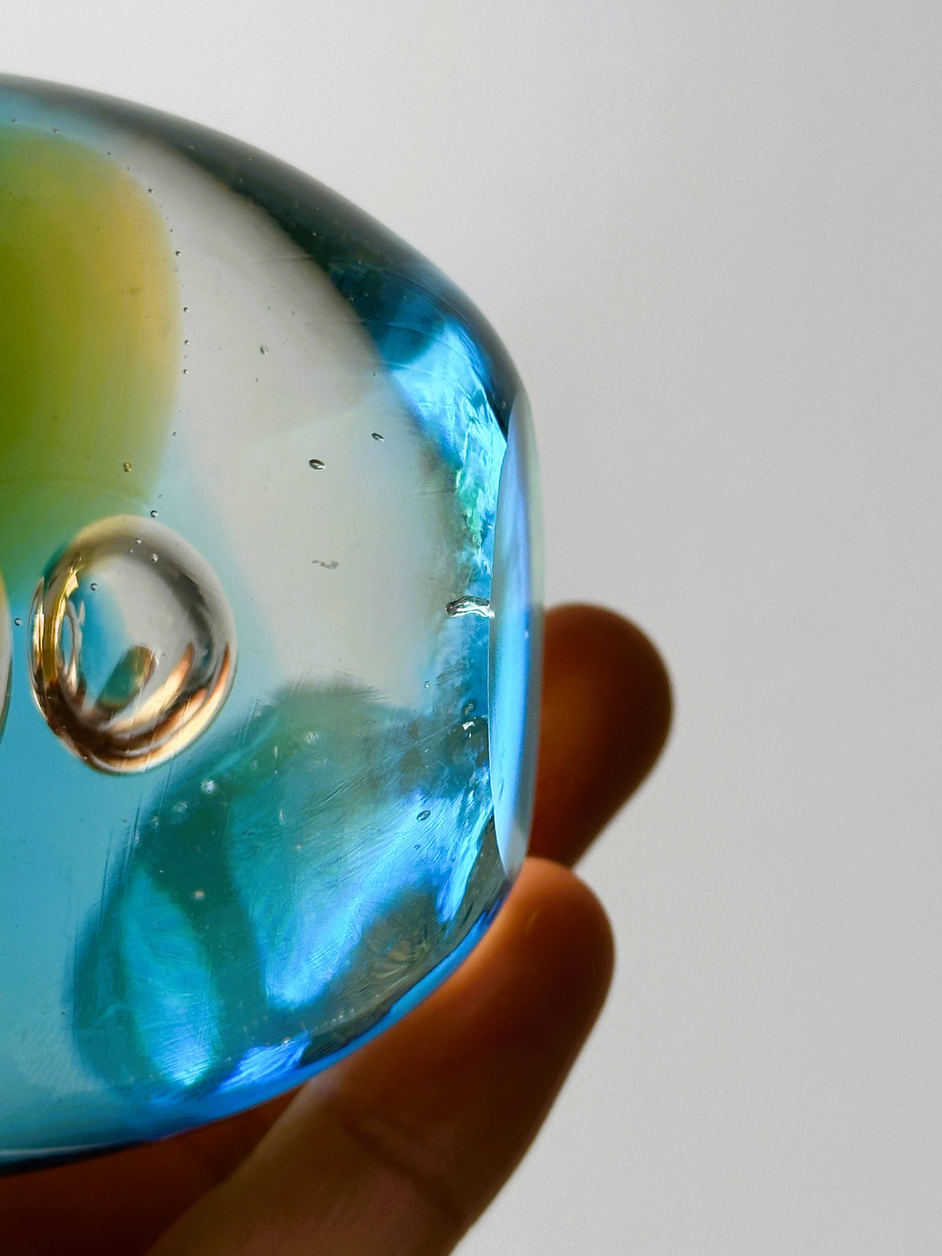 Multicolored Blown Glass Paperweight