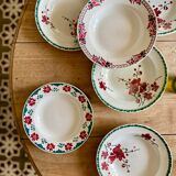 Set of 6 mismatched vintage soup plates