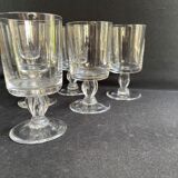 6 twisted plain crystal port glasses – Typical of the 1960s-1970's