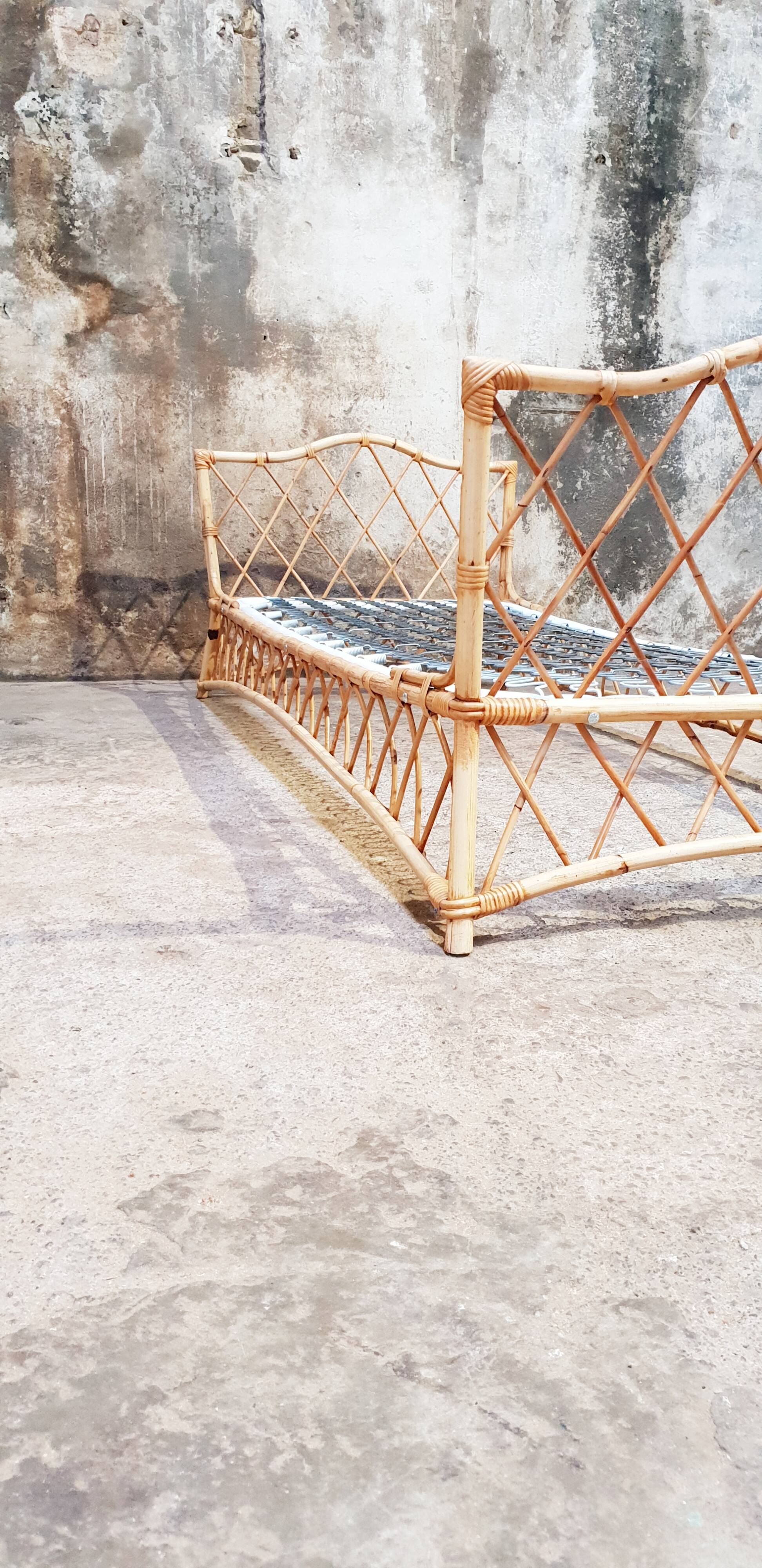 Vintage rattan bed
