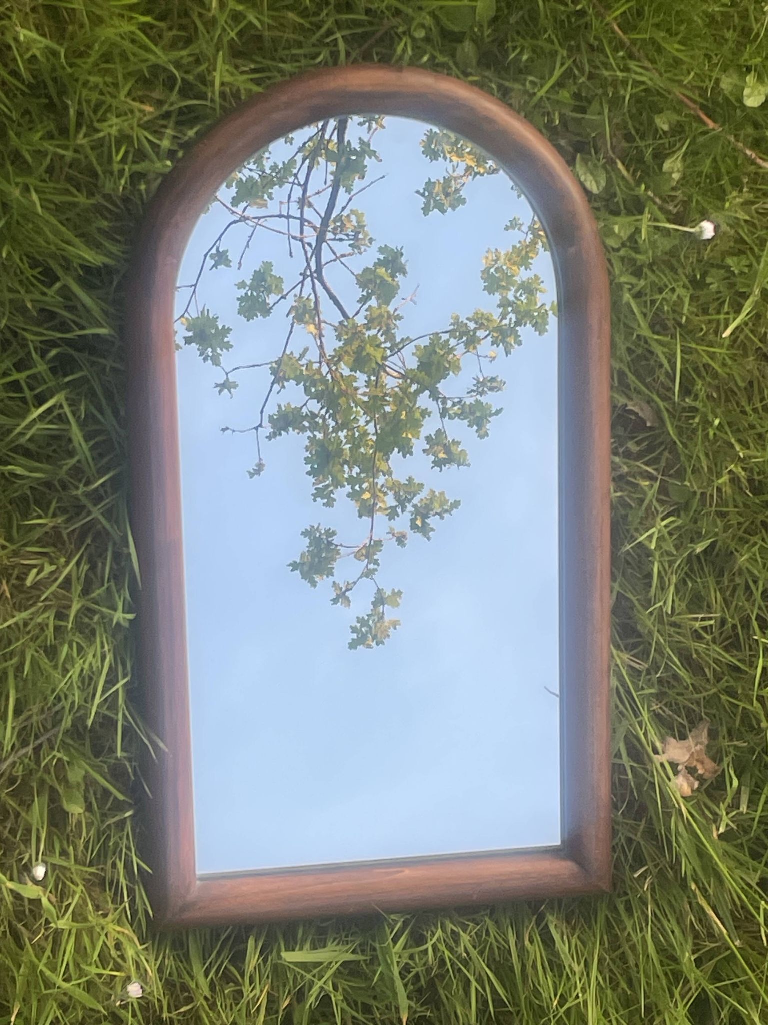 Old molded wooden mirror