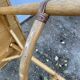 Vintage 80s extendable oak veneer rattan table