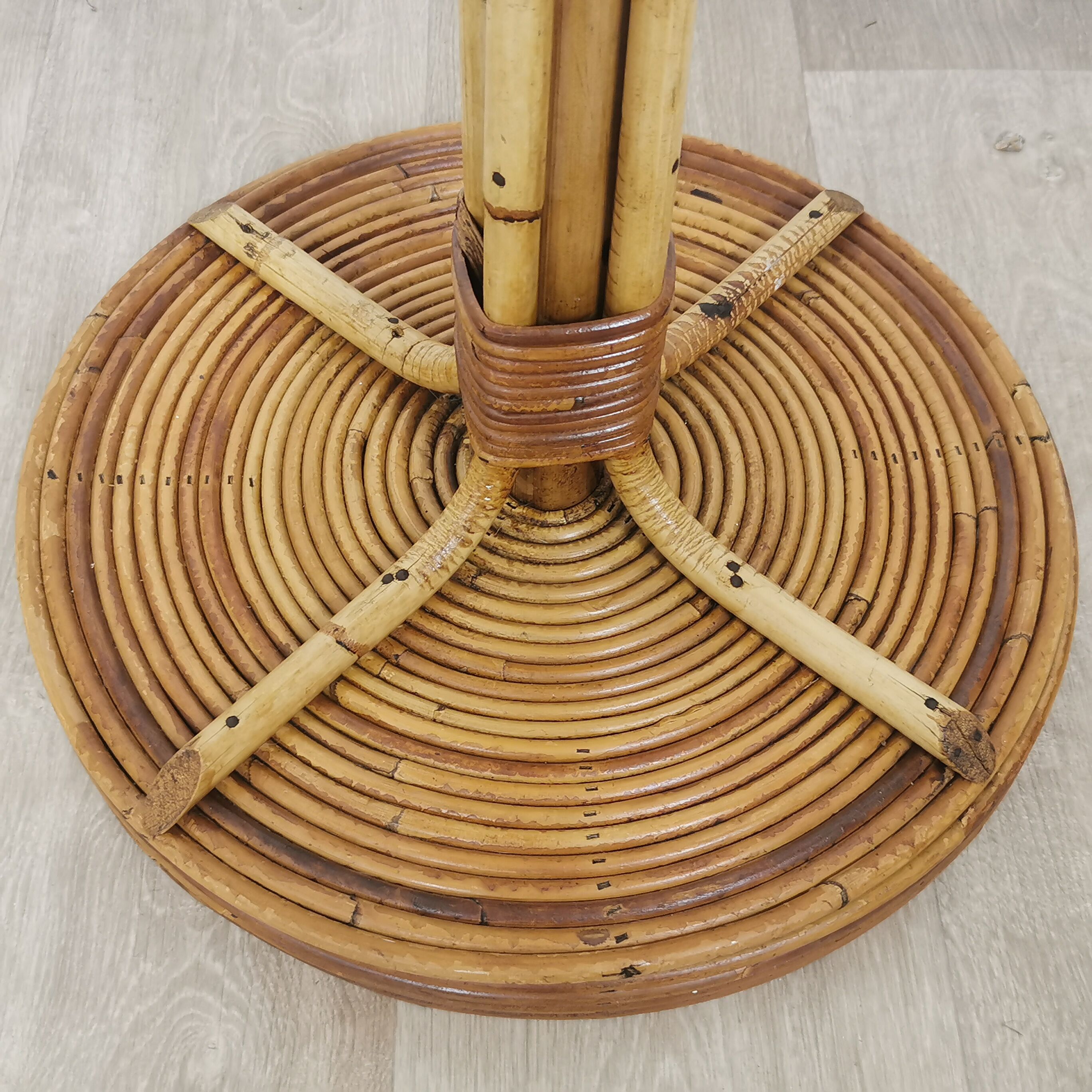 Rattan coat rack