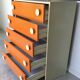 Commode orange 5 tiroirs design pop - 1970