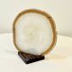 Agate slice on wooden base, 1970s, cabinet of curiosities