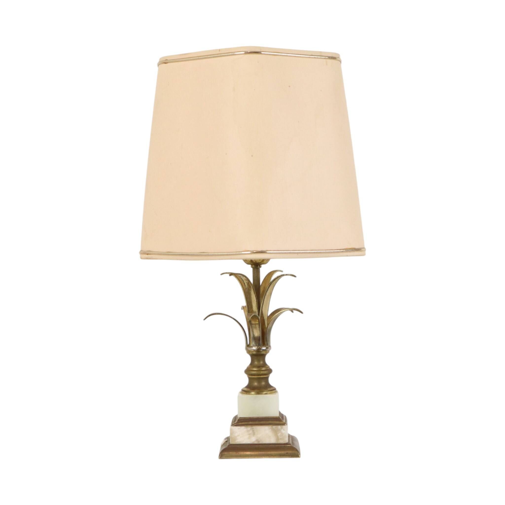 Lampe de table vintage en forme de palmier et d'ananas, massive, années 1970, 48 cm