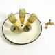Very rare 5-arm mid-century modern metal bag ceiling lamp with round white