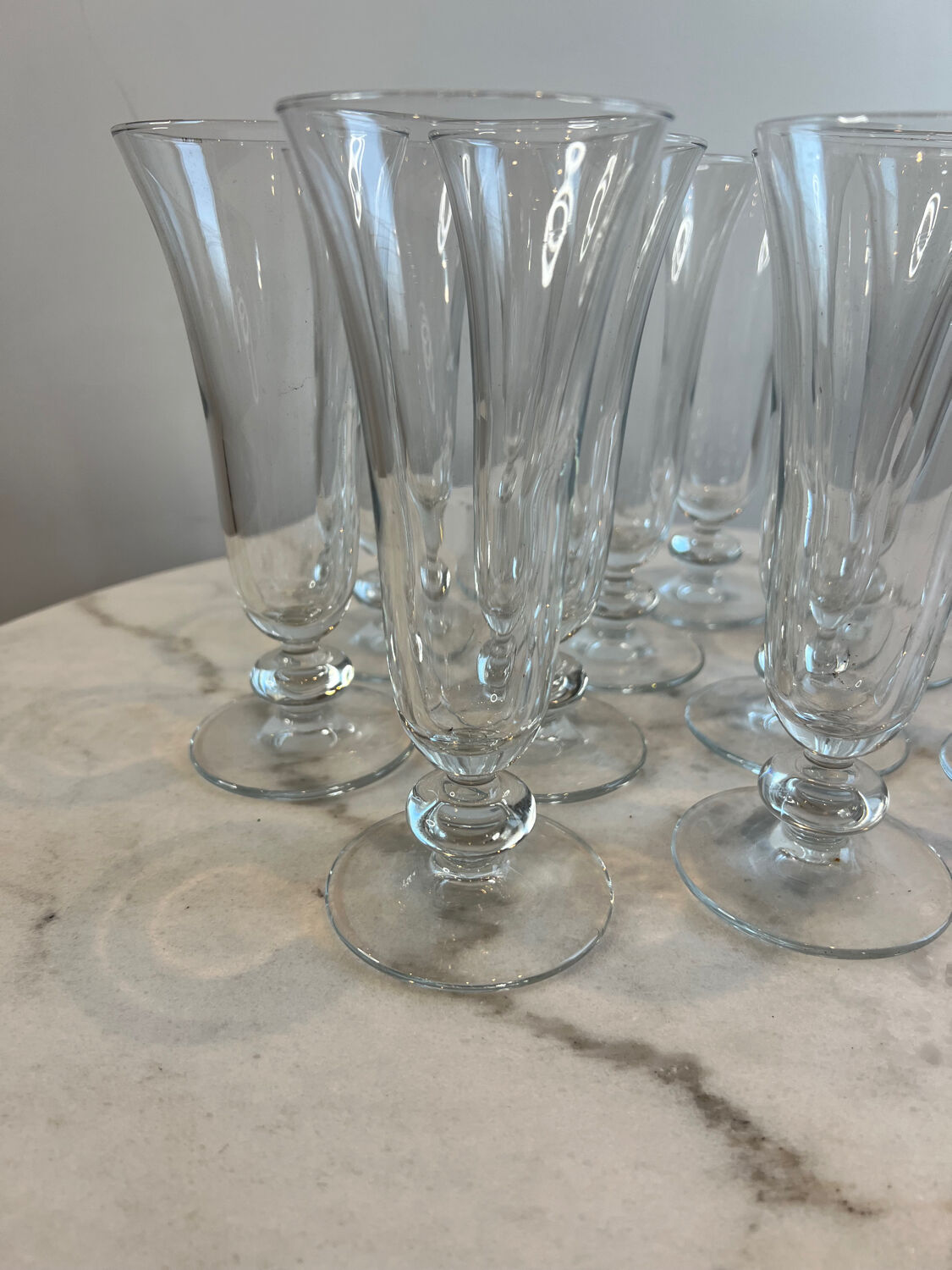 Set of 11 vintage stemmed glasses