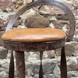 Set of 4 bar stools restaurant pub tavern metal 1970s