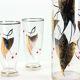Midcentury set of jar & glasses with gold details, Czechoslovakia 1960s