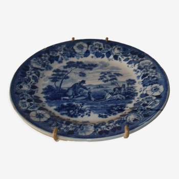 Old plate with hunting decoration