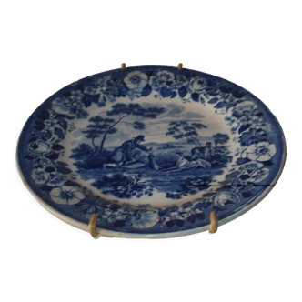 Old plate with hunting decoration